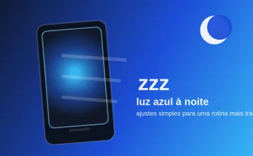 Luz azul à noite: 7 hábitos simples para dormir melhor Luz azul à noite com celular e lua